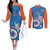 Custom India Cricket Couples Matching Off The Shoulder Long Sleeve Dress and Long Sleeve Button Shirt 2nd Champions World Cup Men In Blue