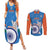 Custom India Cricket Couples Matching Summer Maxi Dress and Long Sleeve Button Shirt 2nd Champions World Cup Men In Blue - Wonder Print Shop