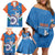 Custom India Cricket Family Matching Off Shoulder Short Dress and Hawaiian Shirt 2nd Champions World Cup Men In Blue - Wonder Print Shop