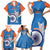 Custom India Cricket Family Matching Short Sleeve Bodycon Dress and Hawaiian Shirt 2nd Champions World Cup Men In Blue - Wonder Print Shop