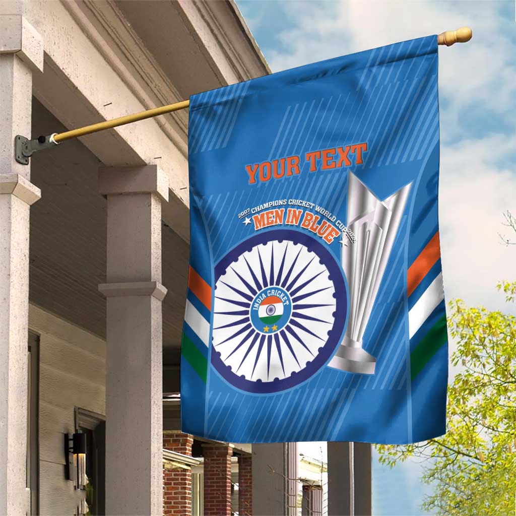 Custom India Cricket Garden Flag 2nd Champions World Cup Men In Blue - Wonder Print Shop