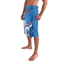 Men's blue cricket shorts with India flag graphic and number 14 print