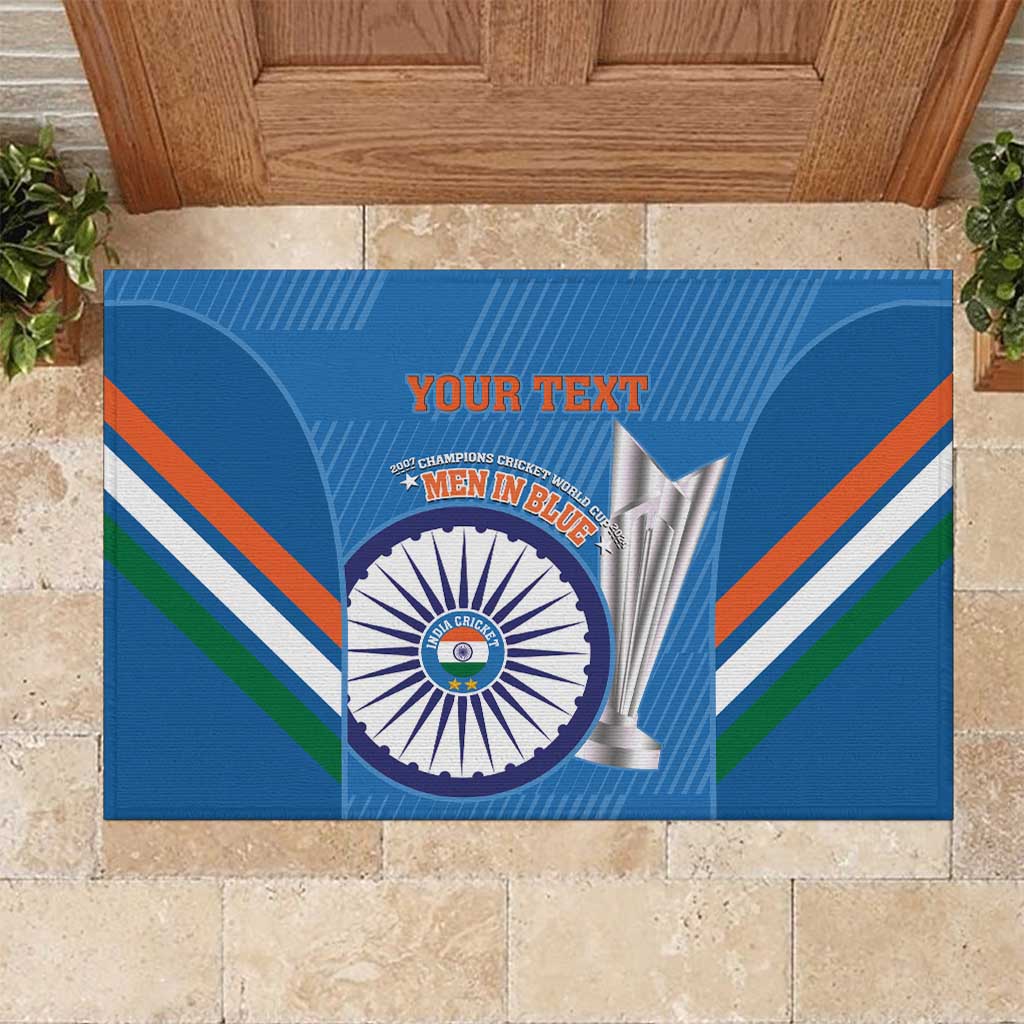 Custom India Cricket Rubber Doormat 2nd Champions World Cup Men In Blue