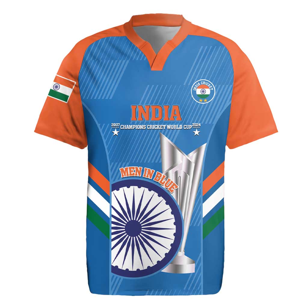 Custom India Cricket Rugby Jersey 2nd Champions World Cup Men In Blue