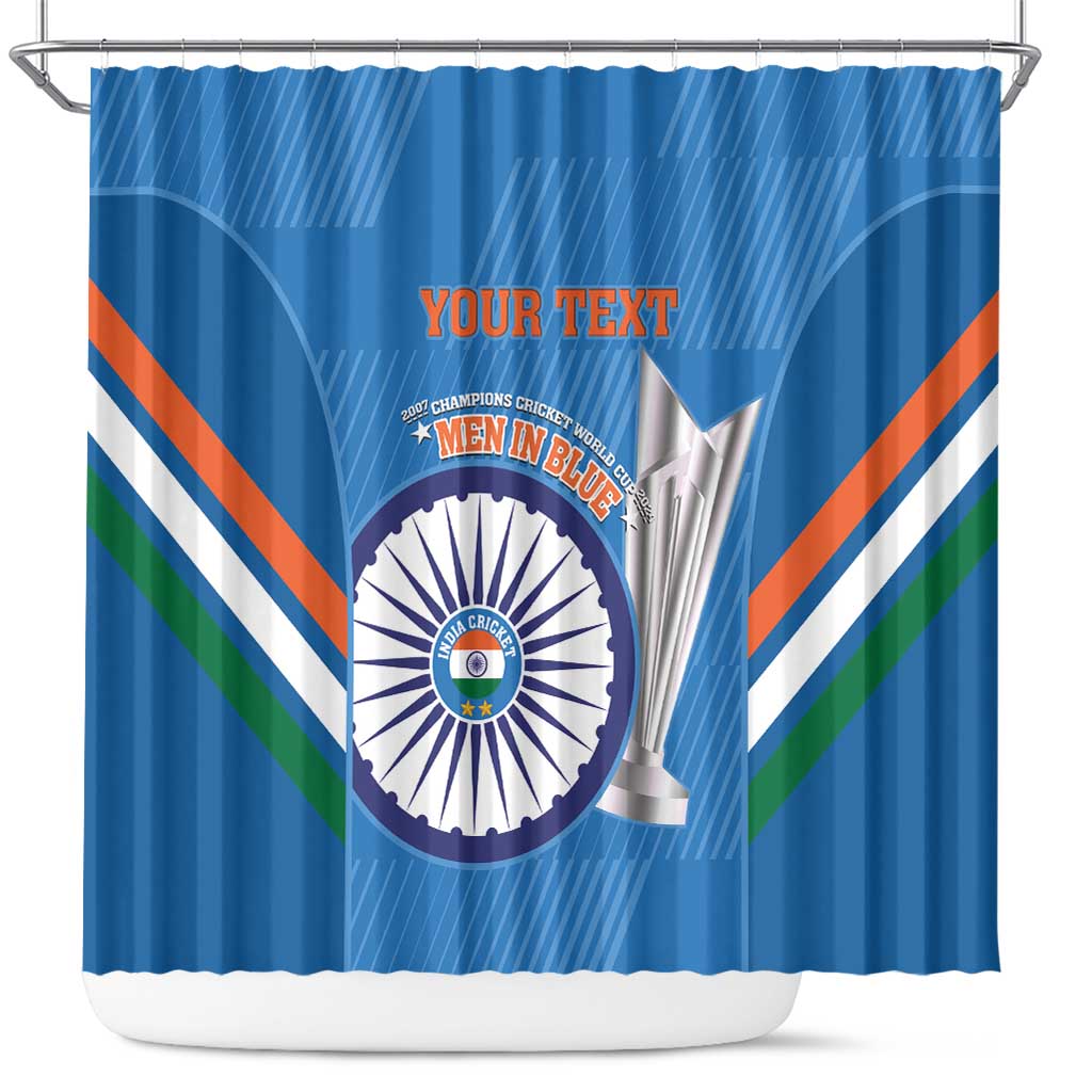 Custom India Cricket Shower Curtain 2nd Champions World Cup Men In Blue