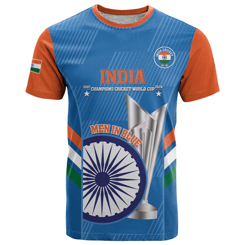 Custom India Cricket T Shirt 2nd Champions World Cup Men In Blue