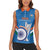 Custom India Cricket Women Sleeveless Polo Shirt 2nd Champions World Cup Men In Blue - Wonder Print Shop