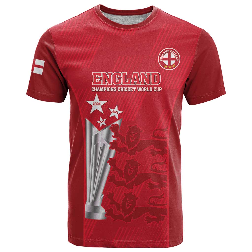 Custom England Cricket T Shirt 3rd Champions World Cup Proud