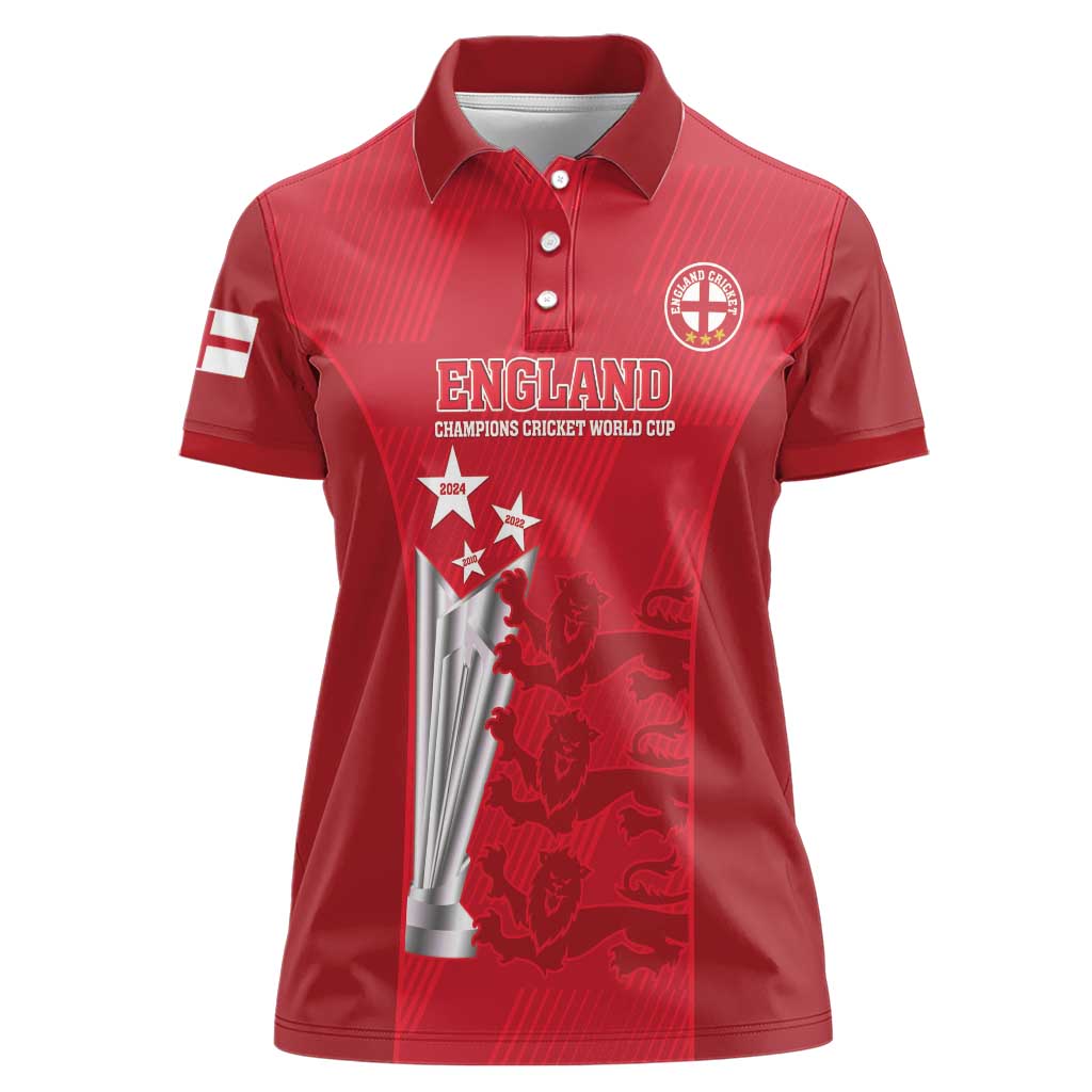 Custom England Cricket Women Polo Shirt 3rd Champions World Cup Proud