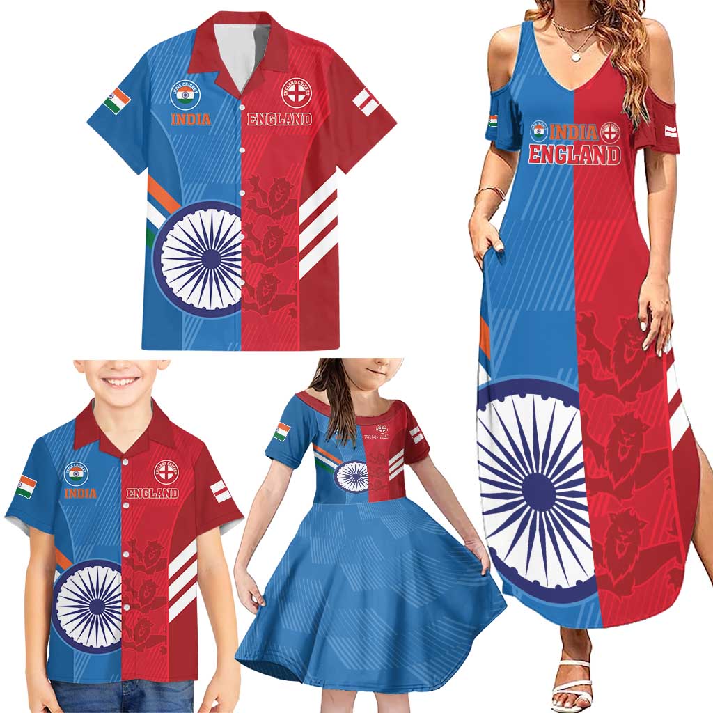 Custom India And England Cricket Family Matching Summer Maxi Dress and Hawaiian Shirt 2024 Together Dynamic Version - Wonder Print Shop