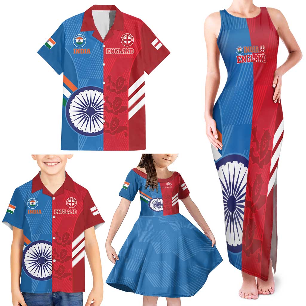 Custom India And England Cricket Family Matching Tank Maxi Dress and Hawaiian Shirt 2024 Together Dynamic Version - Wonder Print Shop