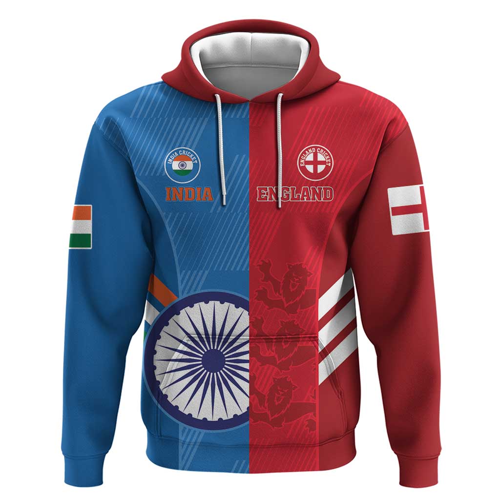 Custom India And England Cricket Hoodie 2024 Together Dynamic Version - Wonder Print Shop