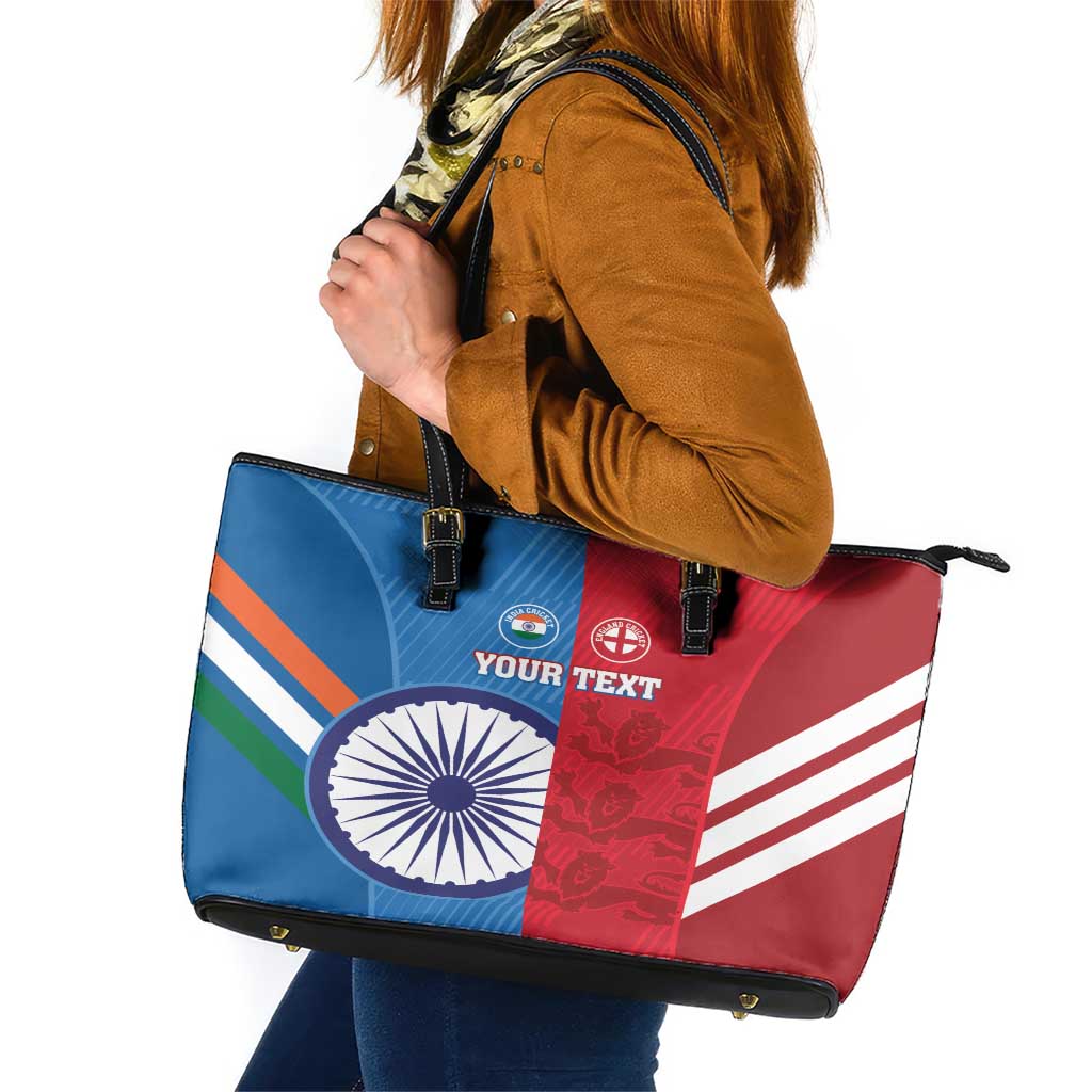 Custom India And England Cricket Leather Tote Bag 2024 Together Dynamic Version - Wonder Print Shop