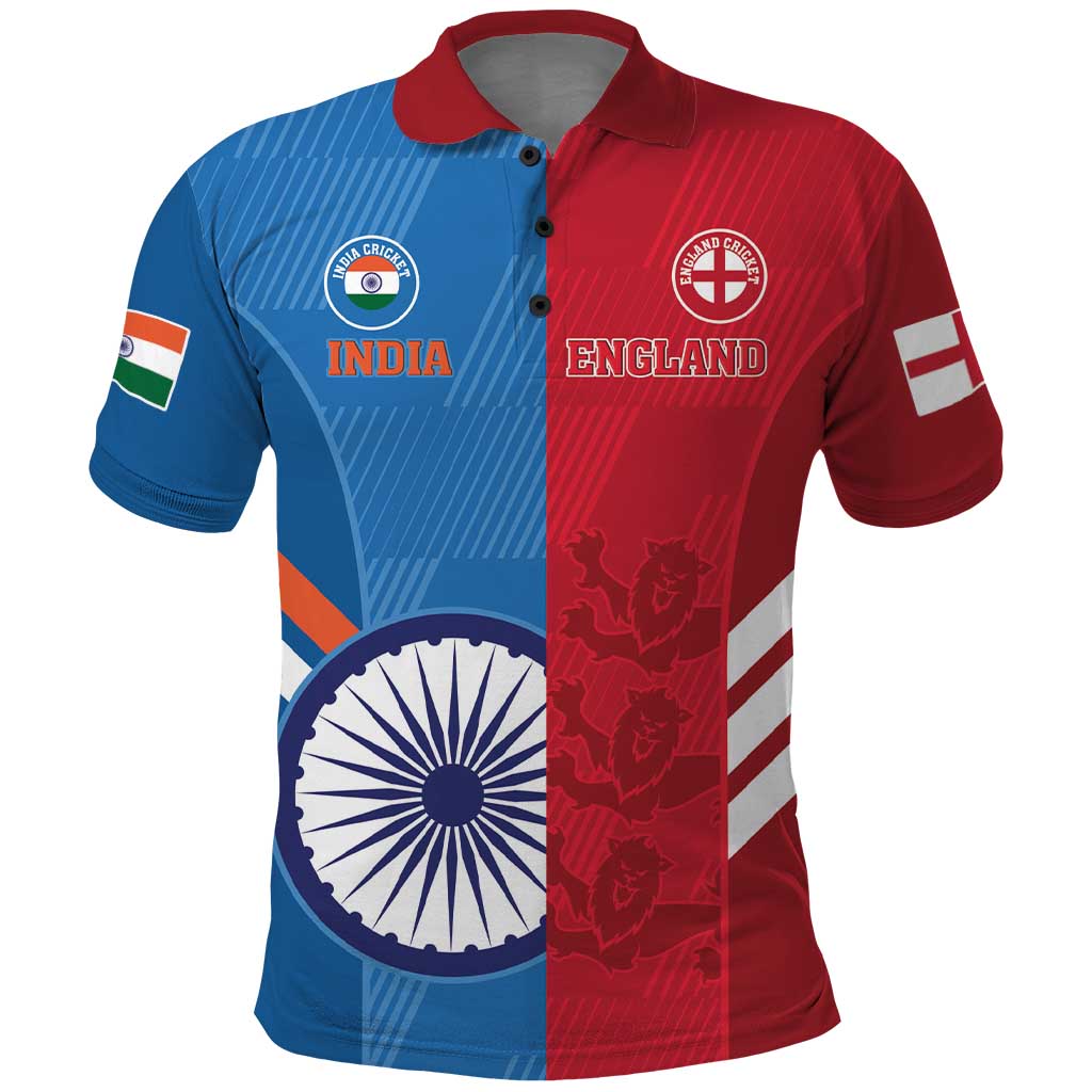 Custom India And England Cricket Polo Shirt 2024 Together Dynamic Version - Wonder Print Shop