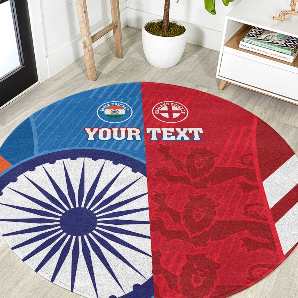 Custom India And England Cricket Round Carpet 2024 Together Dynamic Version