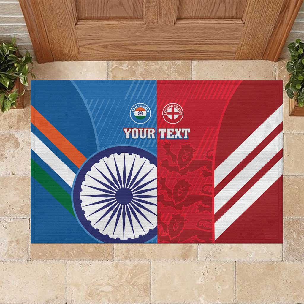 Custom India And England Cricket Rubber Doormat 2024 Together Dynamic Version