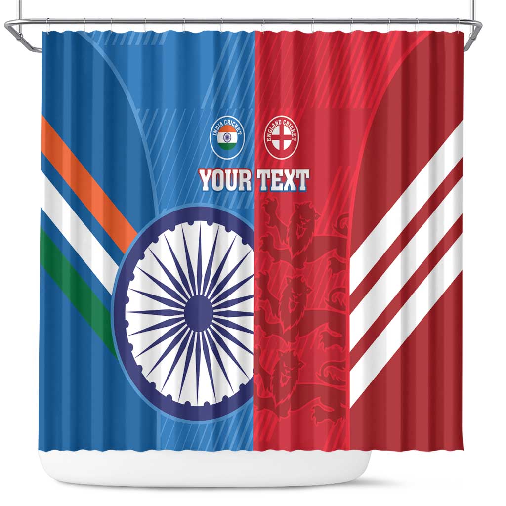 Custom India And England Cricket Shower Curtain 2024 Together Dynamic Version