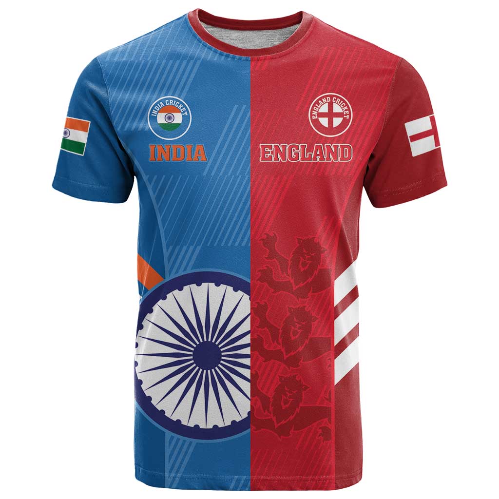 Custom India And England Cricket T Shirt 2024 Together Dynamic Version