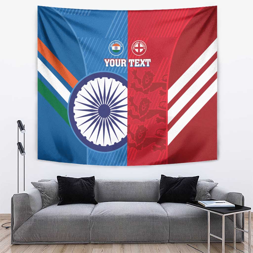 Custom India And England Cricket Tapestry 2024 Together Dynamic Version