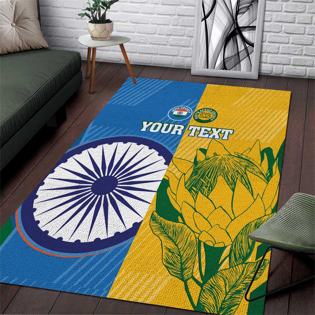 Custom India And South Africa Cricket Area Rug 2024 Together Dynamic Version - Wonder Print Shop