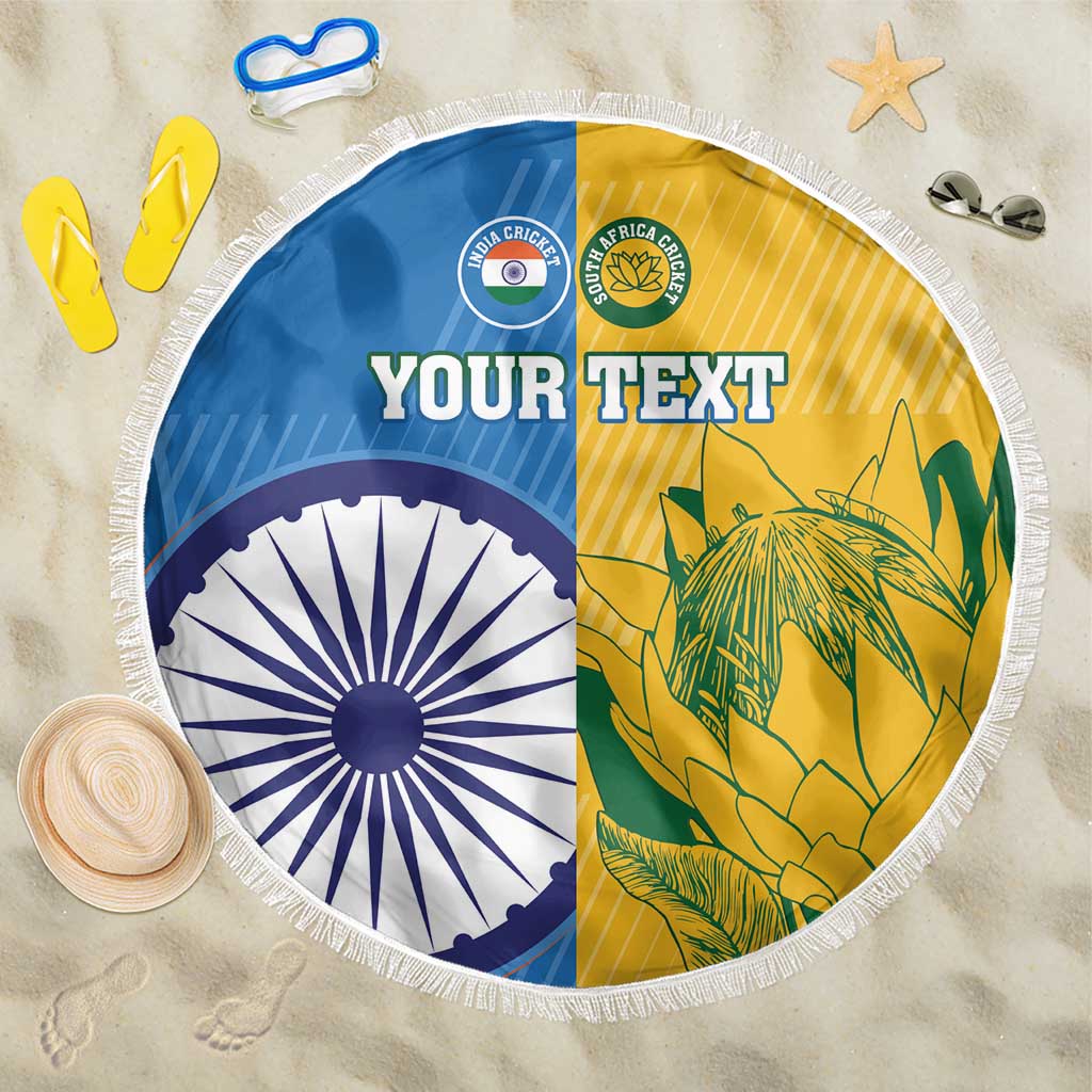 Custom India And South Africa Cricket Beach Blanket 2024 Together Dynamic Version - Wonder Print Shop