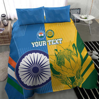 Cricket bedding set with tricolor duvet panel and two matching blue pillowcases