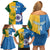 Custom India And South Africa Cricket Family Matching Off Shoulder Short Dress and Hawaiian Shirt 2024 Together Dynamic Version - Wonder Print Shop