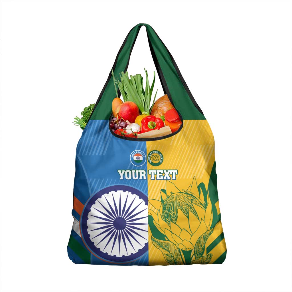 Custom India And South Africa Cricket Grocery Bag Together Dynamic Version