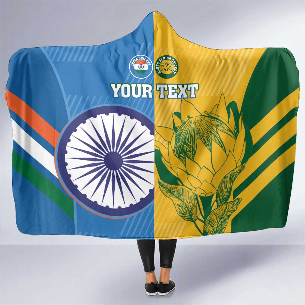 Custom India And South Africa Cricket Hooded Blanket 2024 Together Dynamic Version