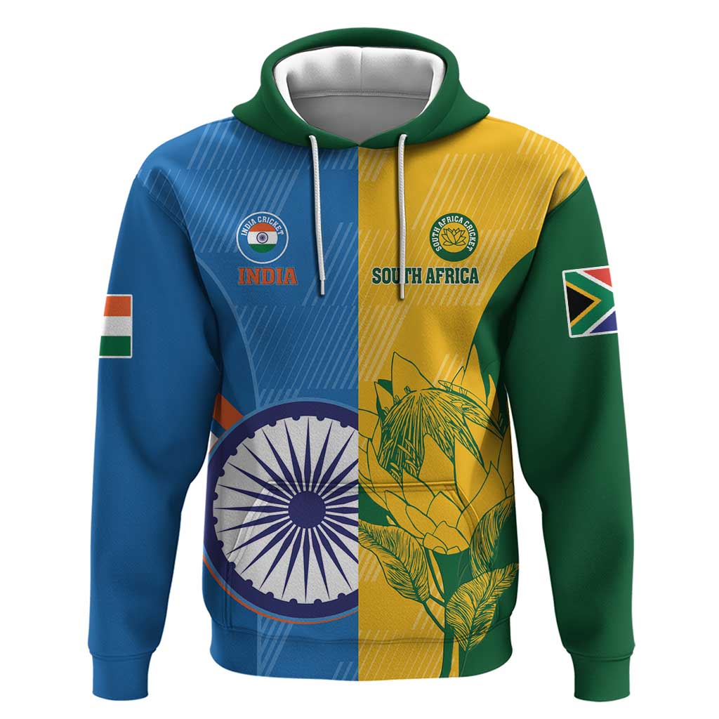 Custom India And South Africa Cricket Hoodie 2024 Together Dynamic Version - Wonder Print Shop