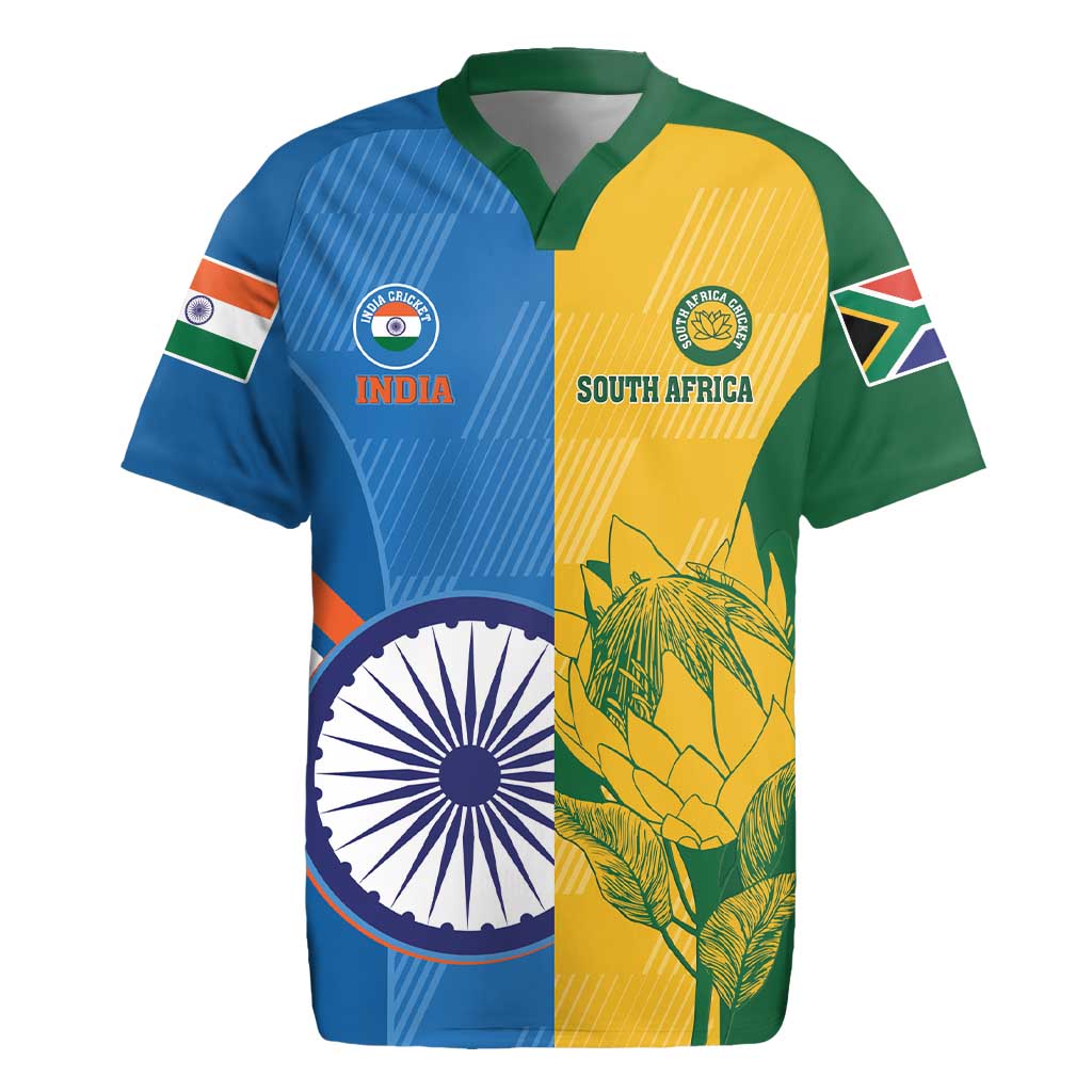 Custom India And South Africa Cricket Rugby Jersey 2024 Together Dynamic Version - Wonder Print Shop