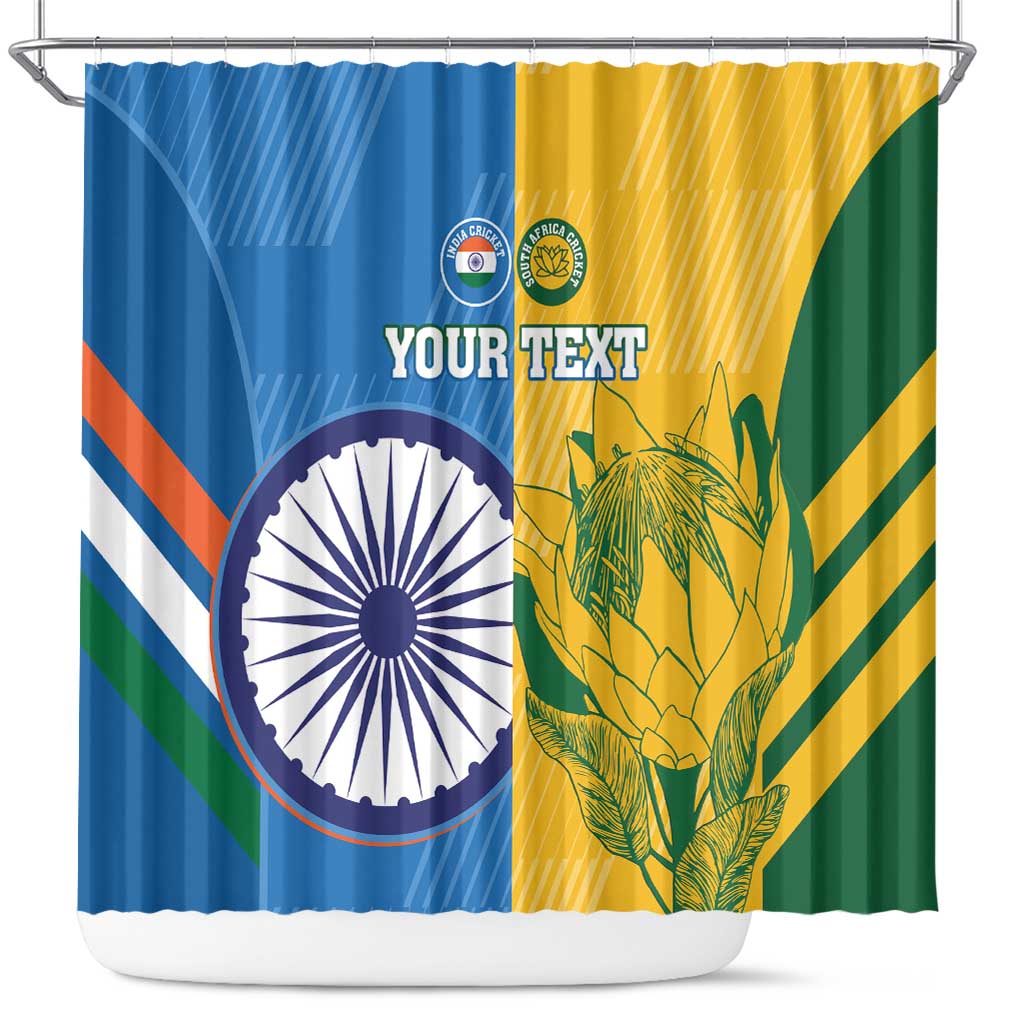 Custom India And South Africa Cricket Shower Curtain 2024 Together Dynamic Version