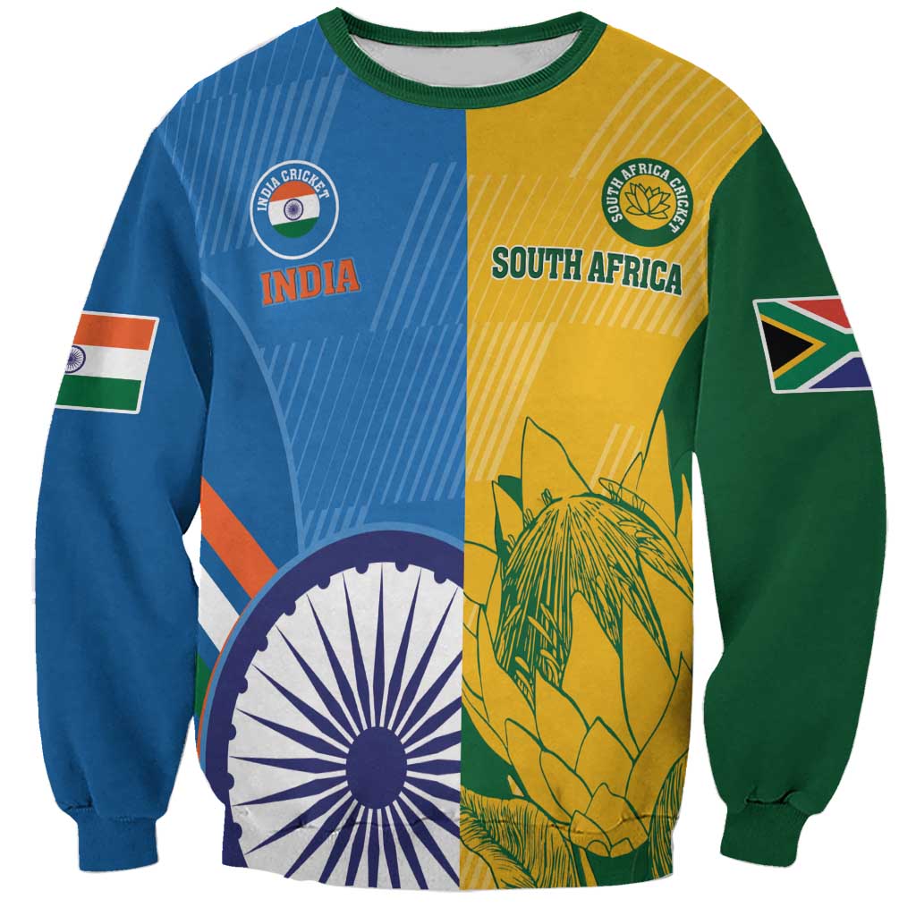 Custom India And South Africa Cricket Sweatshirt 2024 Together Dynamic Version