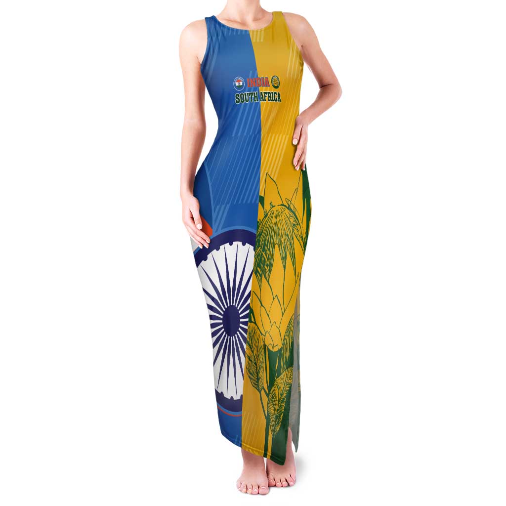 Custom India And South Africa Cricket Tank Maxi Dress 2024 Together Dynamic Version