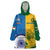 Custom India And South Africa Cricket Wearable Blanket Hoodie 2024 Together Dynamic Version