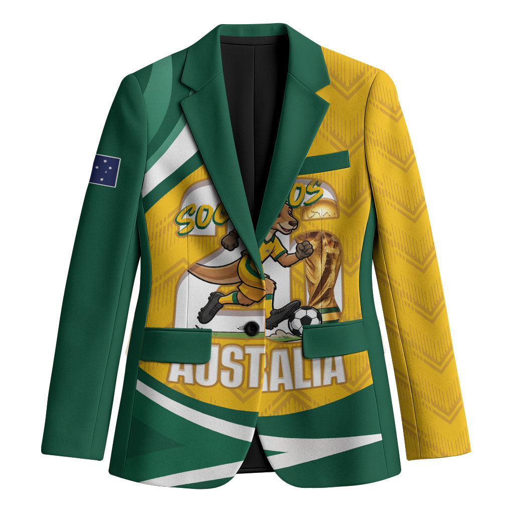 Australia 2026 Soccer Custom Blazer Go Socceroos Kangaroo Mascot Yellow Sporty