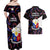 Philippines Football Couples Matching Off Shoulder Maxi Dress and Hawaiian Shirt 2023 World Cup Go Filipinas Feather Black Version - Wonder Print Shop