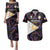 Philippines Football Couples Matching Puletasi Dress and Hawaiian Shirt 2023 World Cup Go Filipinas Feather Black Version - Wonder Print Shop