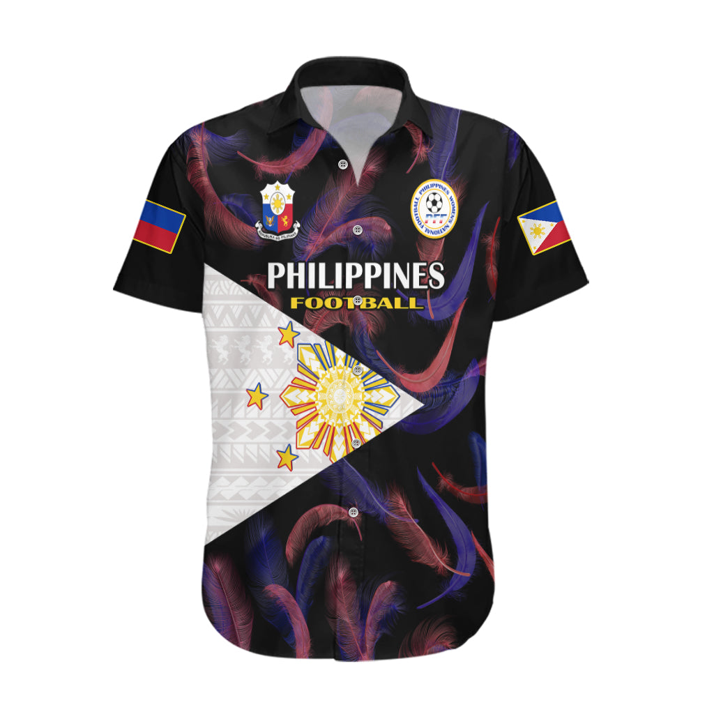 Philippines Football Hawaiian Shirt 2023 World Cup Go Filipinas Feather Black Version - Wonder Print Shop