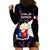 Philippines Football Hoodie Dress 2023 World Cup Go Filipinas Feather Black Version - Wonder Print Shop