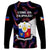 Philippines Football Long Sleeve Shirt 2023 World Cup Go Filipinas Feather Black Version - Wonder Print Shop