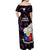 Philippines Football Off Shoulder Maxi Dress 2023 World Cup Go Filipinas Feather Black Version - Wonder Print Shop