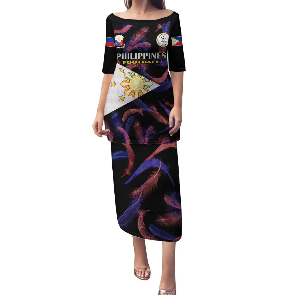 Philippines Football Puletasi 2023 World Cup Go Filipinas Feather Black Version - Wonder Print Shop