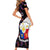 Philippines Football Short Sleeve Bodycon Dress 2023 World Cup Go Filipinas Feather Black Version - Wonder Print Shop