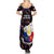 Philippines Football Summer Maxi Dress 2023 World Cup Go Filipinas Feather Black Version - Wonder Print Shop