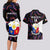 Custom Philippines Football Couples Matching Long Sleeve Bodycon Dress and Hawaiian Shirt 2023 World Cup Go Filipinas Feather Black Version - Wonder Print Shop