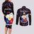 Custom Philippines Football Couples Matching Long Sleeve Bodycon Dress and Long Sleeve Button Shirts 2023 World Cup Go Filipinas Feather Black Version - Wonder Print Shop