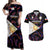 Custom Philippines Football Couples Matching Off Shoulder Maxi Dress and Hawaiian Shirt 2023 World Cup Go Filipinas Feather Black Version - Wonder Print Shop