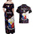 Custom Philippines Football Couples Matching Off Shoulder Maxi Dress and Hawaiian Shirt 2023 World Cup Go Filipinas Feather Black Version - Wonder Print Shop