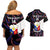 Custom Philippines Football Couples Matching Off Shoulder Short Dress and Hawaiian Shirt 2023 World Cup Go Filipinas Feather Black Version - Wonder Print Shop